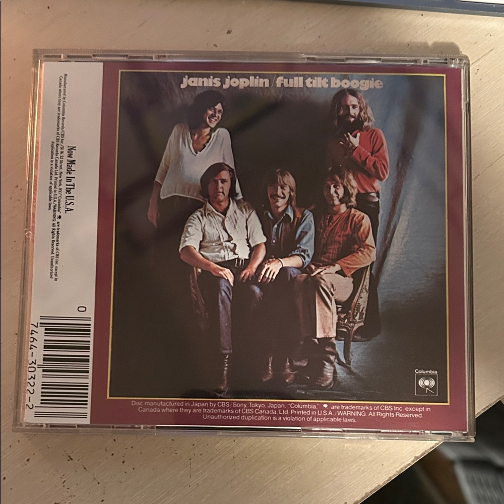 Columbia Janis Joplin Full Tilt Boogie CD